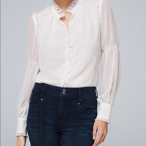 White House Black Market ClipDot Blouse - *NEW*